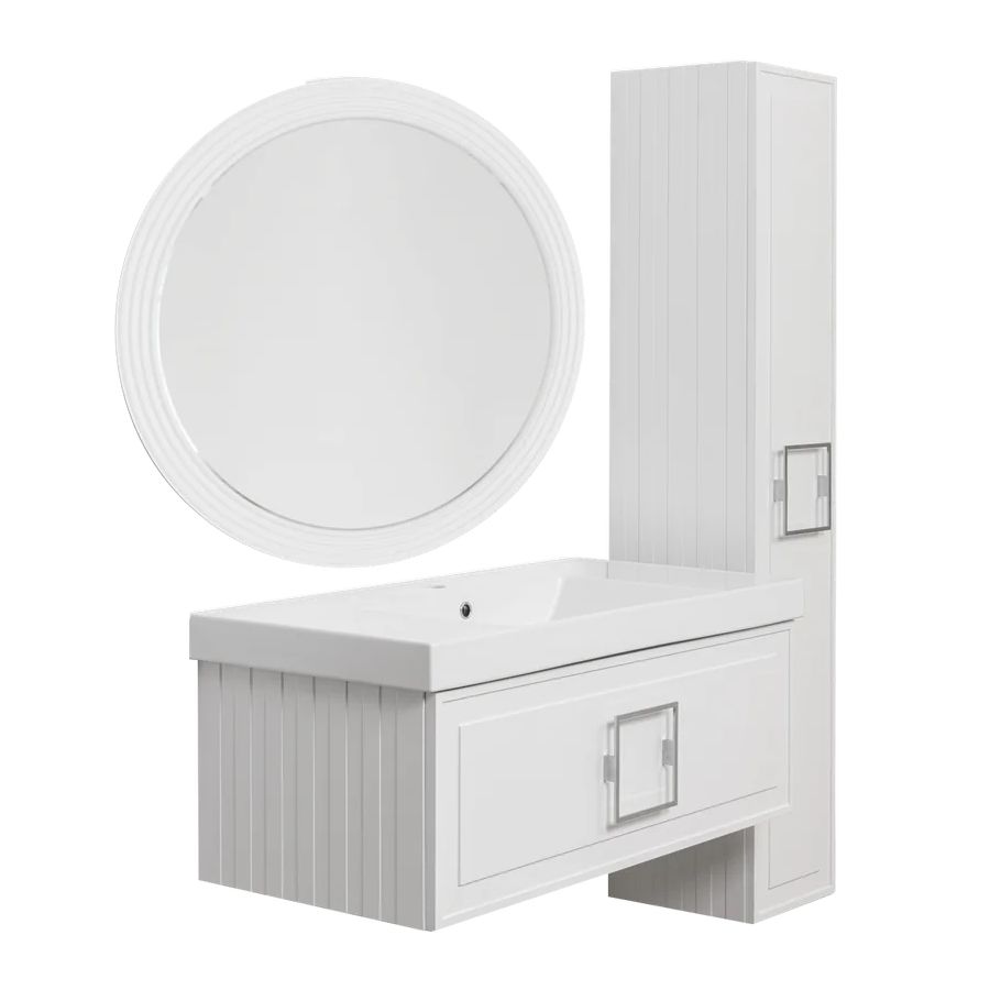 Зеркало с подсветкой La Fenice Terra Bianca 80, белое, артикул FNC-02-TER-B-80