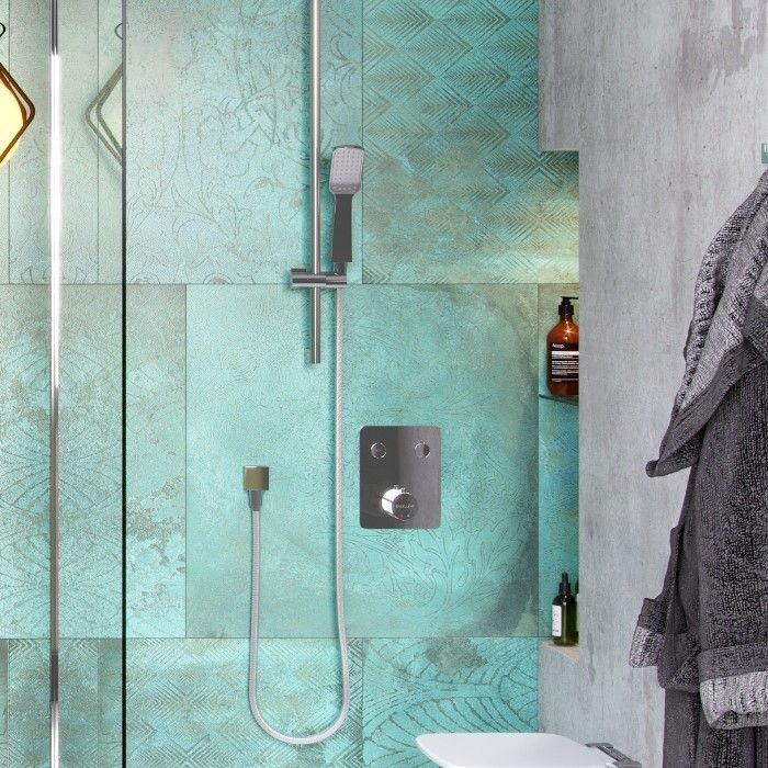 Смеситель термостатический для ванны и душа скрытого монтажа EXCELLENT Krotos AREX.8045CR (хром)