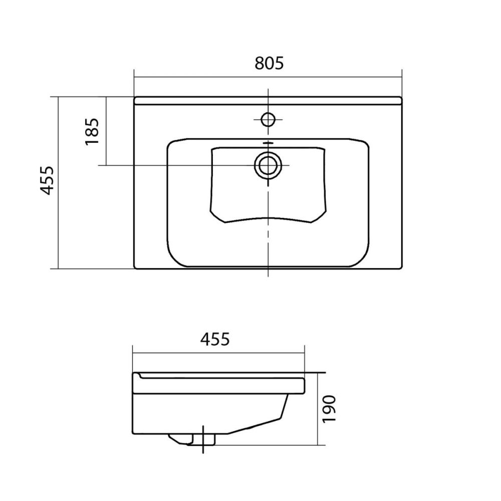 Раковина Santek Миранда 1.WH30.2.251, 80 см, артикул 1.WH30.2.251