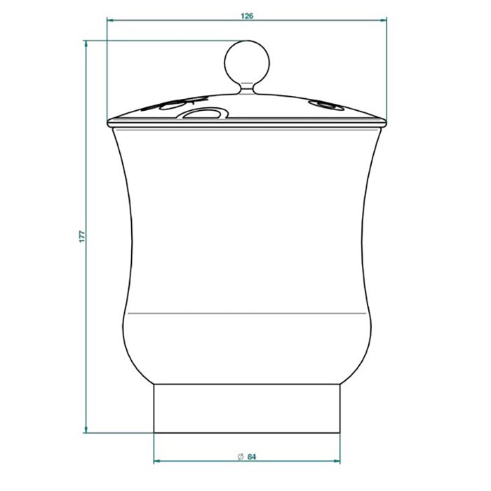 THG CAPUCINE VERT DECOR PLATINE Китайская лакированная коробка с белой керамической крышкой Ø126 мм., middle size, декор платина/зеленый, цвет платина, артикул A7E-A02-4621