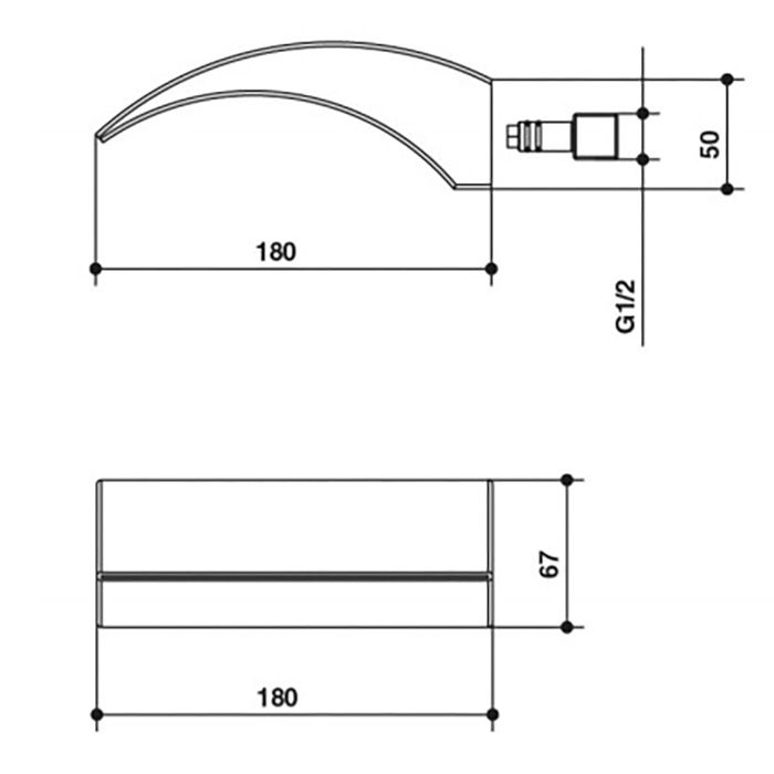 Bongio Fleur Излив каскадный, цвет золото