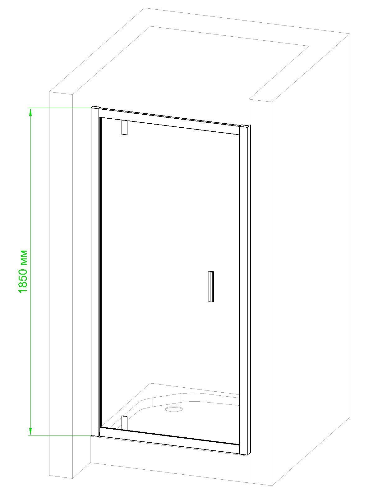 Душевая дверь Royal Bath RB HV-C-CH 90х185 (рифленое)