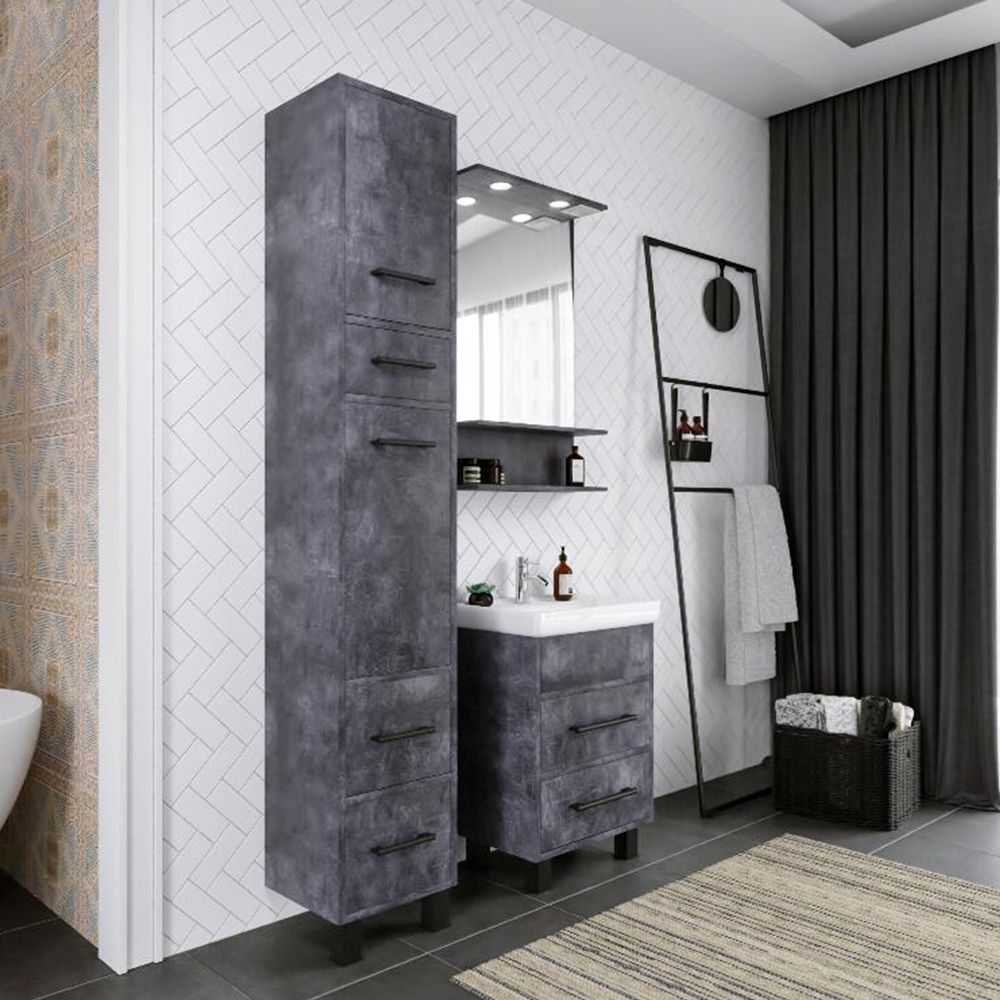 Зеркало Бриклаер ЧИЛИ 55 см, цемент, артикул 4627125415159