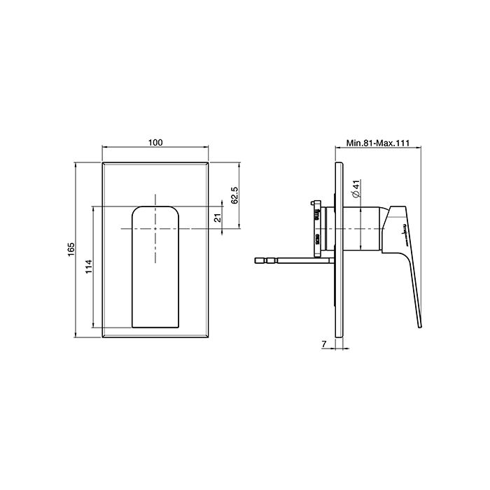 FIMA|Carlo Frattini Fit Смеситель для душа, на 1 источник, встраиваемый (внешняя часть), цвет: белый матовый, артикул F3389X1BS