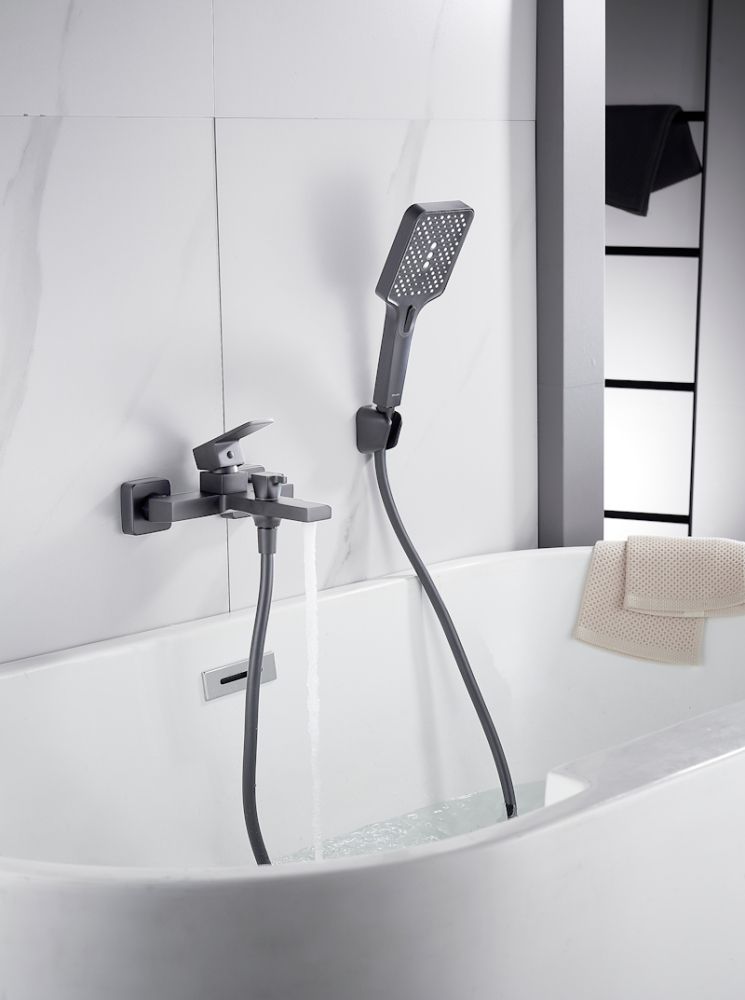 Смеситель для ванны Knotlor KN-22/GM, вороненая сталь, артикул KN-22/GM