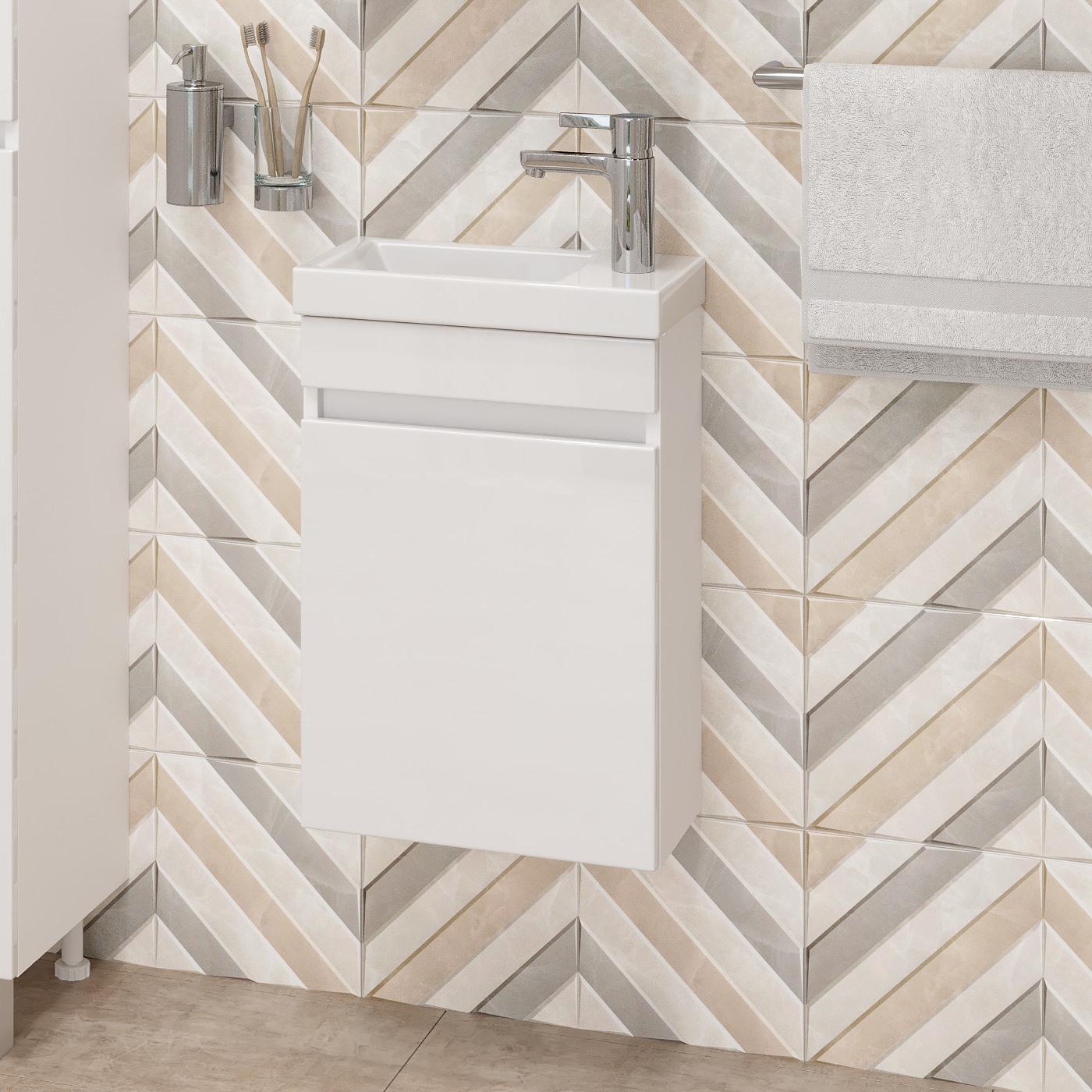 Тумба Onika Милтон 40 подвесная, белая (ум. Como 40)