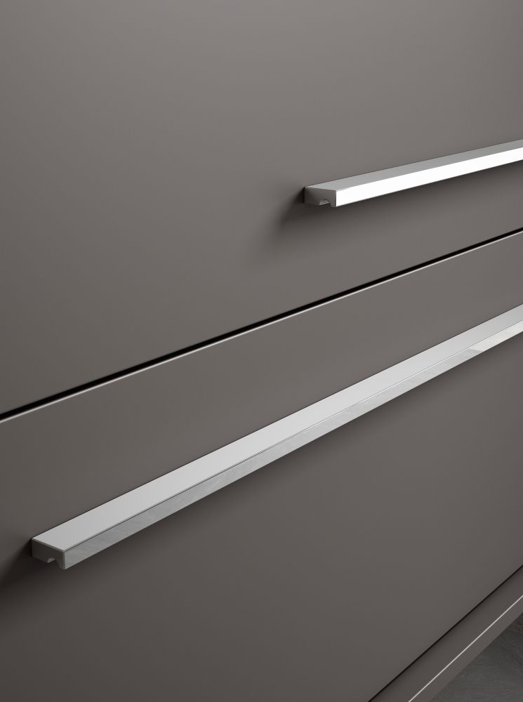 Visobath Aqua, тумба 100 см, 2 ящика c хромированными ручками, цвет пепельный матовый лак (Ceniza), артикул 73570/73582