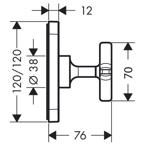 AX Citterio E Встраиваемый запорный вентиль, ½’ или ¾ (внешняя часть), цвет: хром AX Citterio E Встраиваемый запорный вентиль, ½’ или ¾ (внешняя часть), цвет: хром
