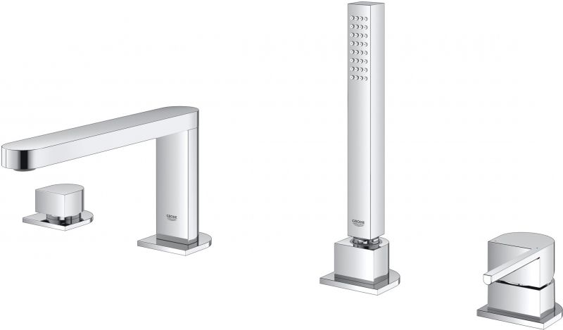 Смеситель для ванны на 4 отверстия GROHE Plus, хром (29307003)