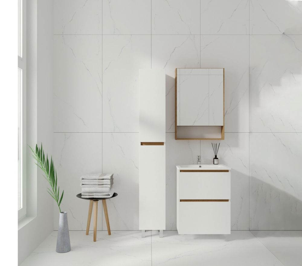 Тумба VIANT "Мальта" 2 ящика подвесная 430х560х560 под раковину .S-UM-COM60/1-w (COMO 60) (VMAL60CO-T2YP), артикул VMAL60CO-T2YP