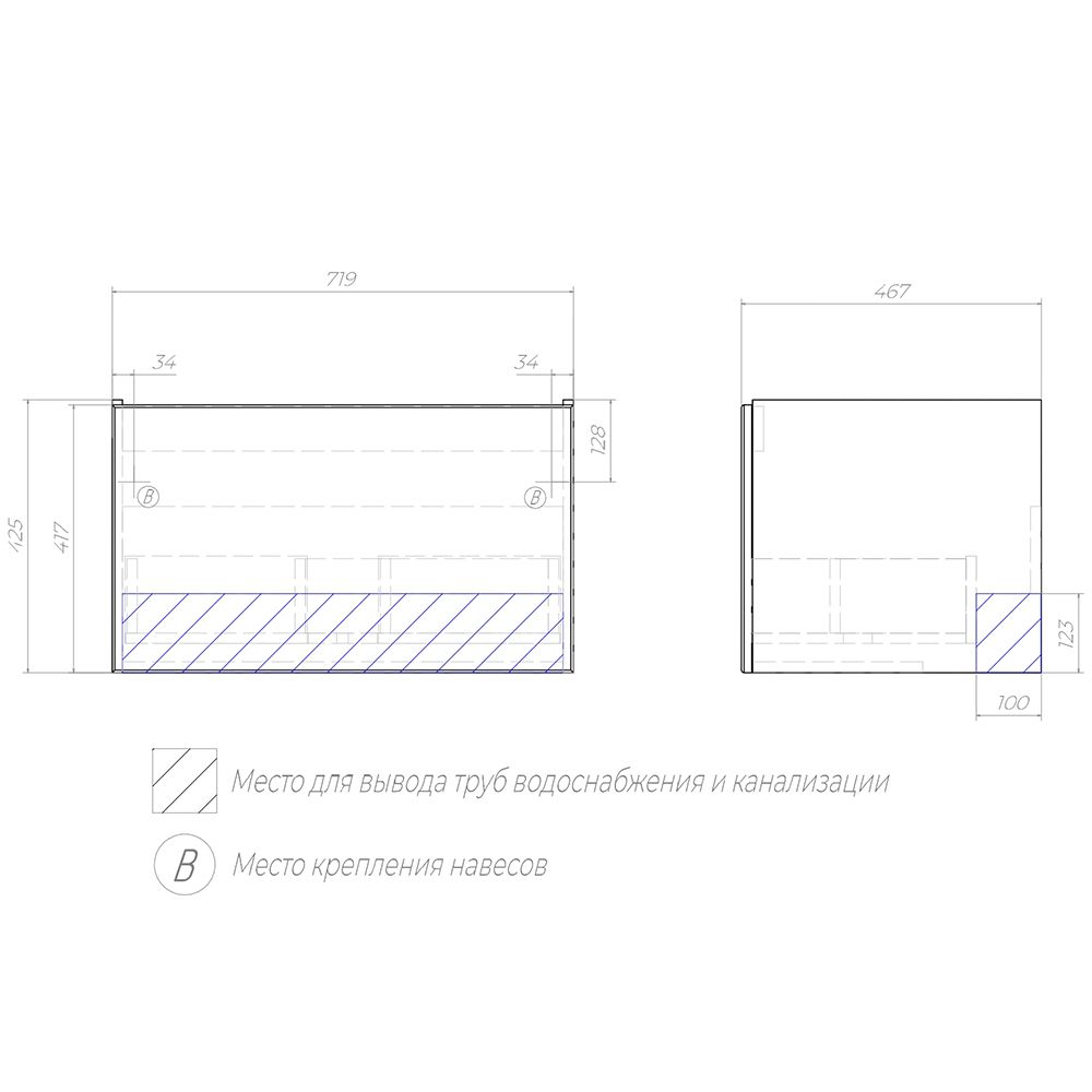 Тумба с раковиной подвесная Velvex Posse tp.POS.OSK.75.1Y верде/дуб золотой, 75 см, артикул tp-POS-OSK-75-1Y верде/дуб золотой-com