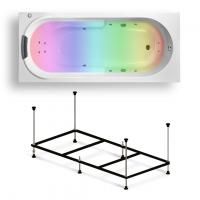 Гидромассажный комплект с хромотерапией 5 в 1 Lavinia Boho Bristol 36036H0C, 170x75 см, каркас с монтажным набором, подголовник, хромотерапия, гидромассаж