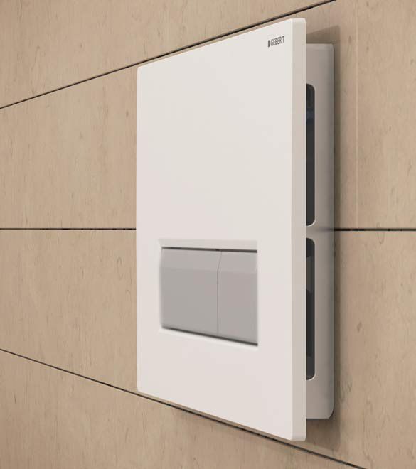 GEBERIT (*Sigma 40 New) Cмывная клавиша с системой удаления запаха,Стекло,белое / алюминий GEBERIT (*Sigma 40 New) Cмывная клавиша с системой удаления запаха,Стекло,белое / алюминий