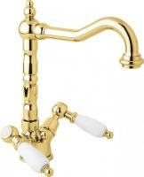 Смеситель Для Раковины CEZARES First Золото (ручки Белые) Opadiris