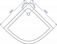 Душевой поддон полукруглый Поддон 80х80 СПК