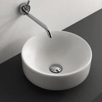 Kerasan Cento Раковина круглая, 35см, без отв под смес, без перелива накладная или встраиваемая, цвет: белый матовый