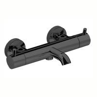 CISAL Less Minimal Смеситель термостатический настенный для ванны/душа с ручной лейкой,держателем и шлангом, цвет Nero Opaco