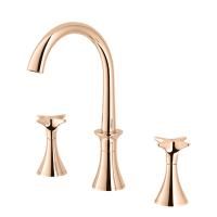 STELLA 130-3225 Смеситель для раковины на 3 отверстия, с донным клапаном, цвет Rose gold