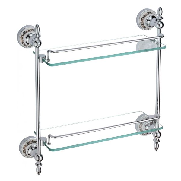 Полка стеклянная Savol S-06822A, хром