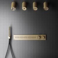 Gessi Hi-Fi Термостат для душа, с включением до 5 источников одновременно (внешняя часть), цвет: warm bronze brushed pvd