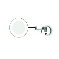 Bertocci Зеркало Косметическое настенное круглое с LED-подсветкой,выкл., 5-х кратное увеличение, двойной рычаг, цве Nichel Matt Bertocci Зеркало Косметическое настенное круглое с LED-подсветкой,выкл., 5-х кратное увеличение, двойной рычаг, цве Nichel Matt
