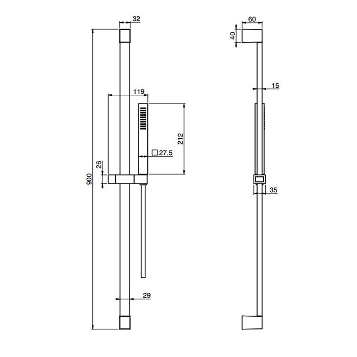 FIMA|Carlo Frattini Wellness Душевая штанга с ручным душем и шлангом 1500 мм., цвет хром FIMA|Carlo Frattini Wellness Душевая штанга с ручным душем и шлангом 1500 мм., цвет хром