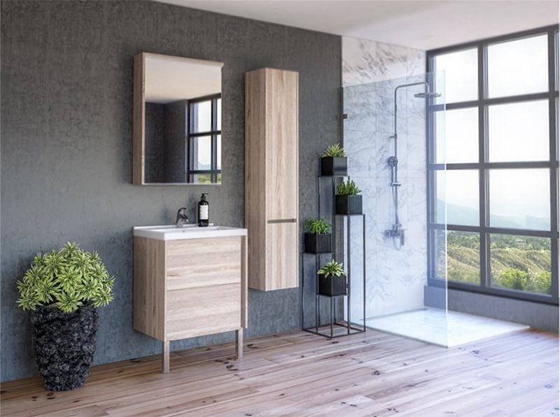 Шкаф пенал Акватон Стоун 30 подвесной 1A228403SXC80 Грецкий орех