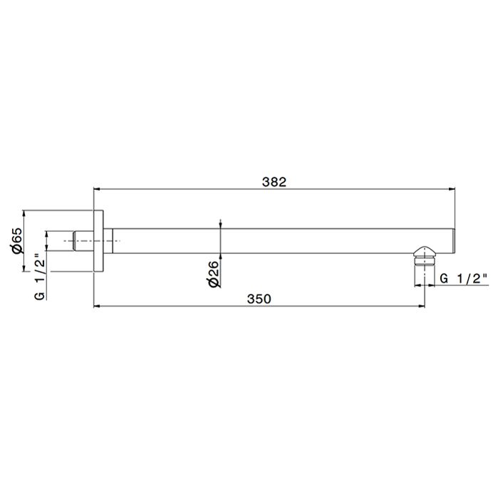 Newform XT Кронштейн для верхнего душа, настенный., L=350 мм, G1/2" , цвет: хром Newform XT Кронштейн для верхнего душа, настенный., L=350 мм, G1/2" , цвет: хром