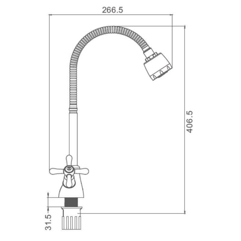 Смеситель для кухни с гибким изливом и режимом "душ" Prohanss P10.43, хром, артикул P10.43