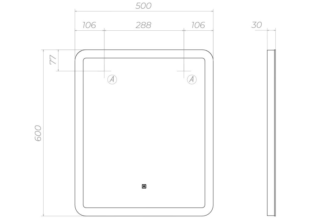 Зеркало VIGO Wing z.WIN.50.Classic, 50 см, артикул z.WIN.50.Classic