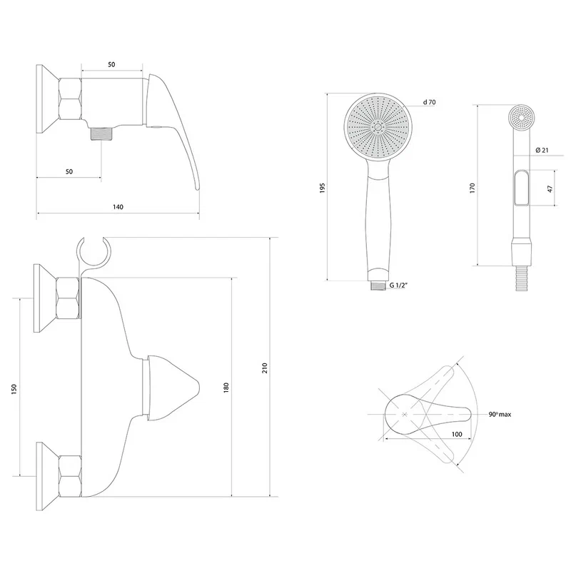Гигиенический душ со смесителем Славен СЛ-ОД-В41, хром