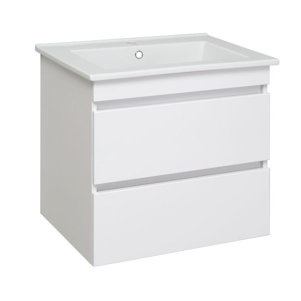 Тумба Runo Манхэттен 65 подвесная белая под умывальник 00-00001021 (Оскар 65) (00-00001046)