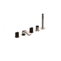 Fantini Venezia In Смеситель на борт ванны, 5 отв., с ручн душем, излив 160мм, цвет: Nickel PVD