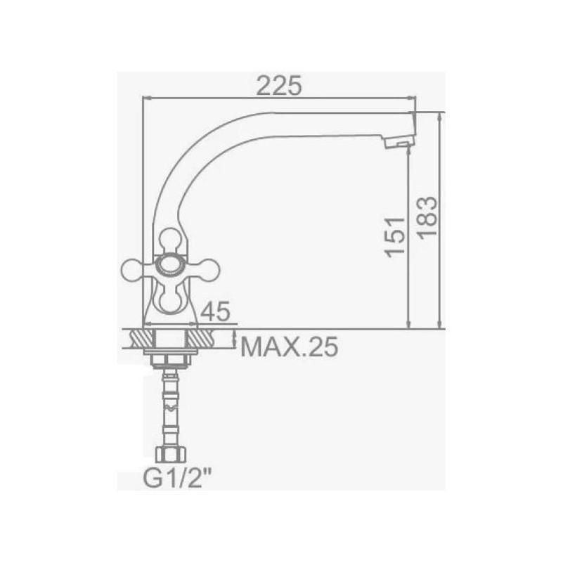 Смеситель для кухни D-Lin D153810-M, хром