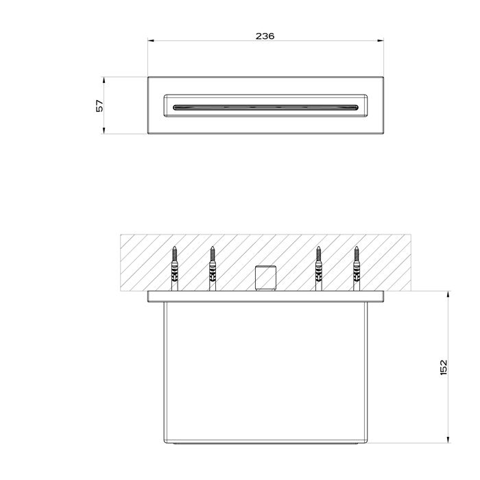 Gessi Rettangolo Каскадный излив для душа настенный, для монтажа с удаленным управлением (не входит в комплект), цвет: черный