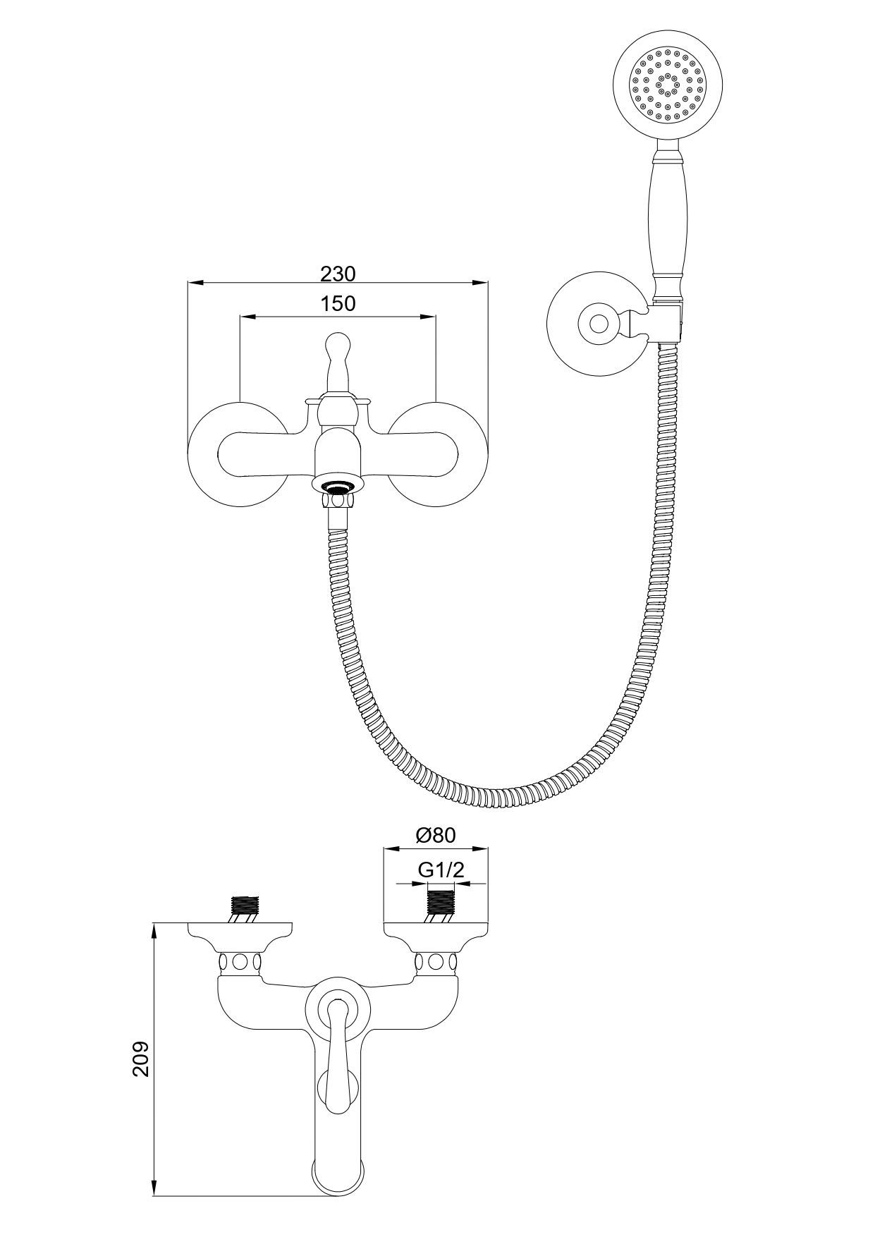 Смеситель для ванны с душем WONZON & WOGHAND STEAM, Брашированное золото (WW-88639008-BG) Смеситель для ванны с душем WONZON & WOGHAND STEAM, Брашированное золото (WW-88639008-BG)