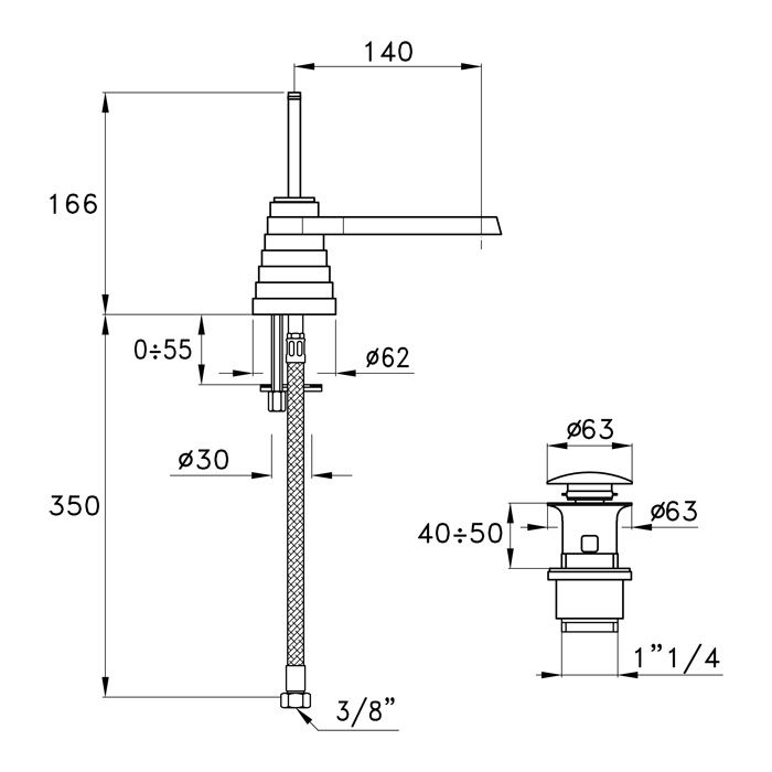 Stella Titian Смеситель для раковины на 1 отверстие 3222MC, цвет: хром