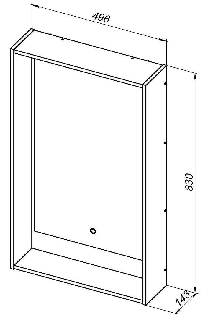 Зеркало Aquanet Милан 50 белый глянец Зеркало Aquanet Милан 50 белый глянец