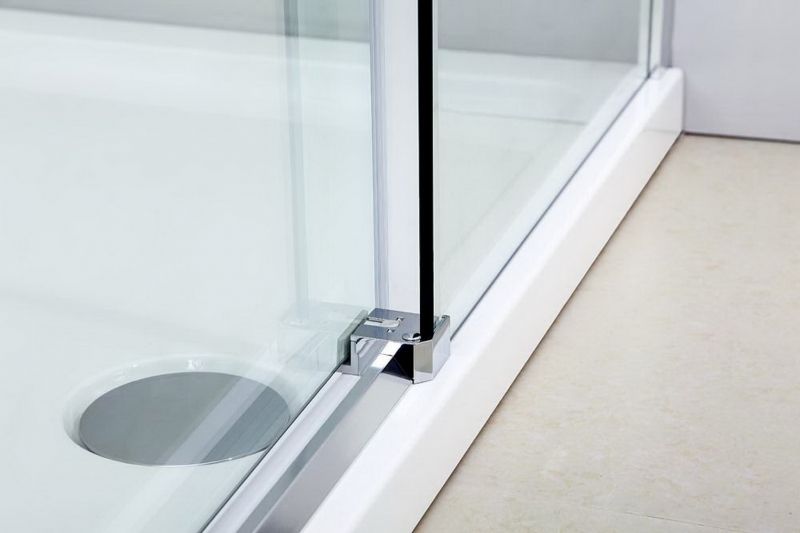 Душевой уголок Black&White Stellar Wind S208-800х1000 прямоугольный профиль Серебристый хром стекло прозрачное