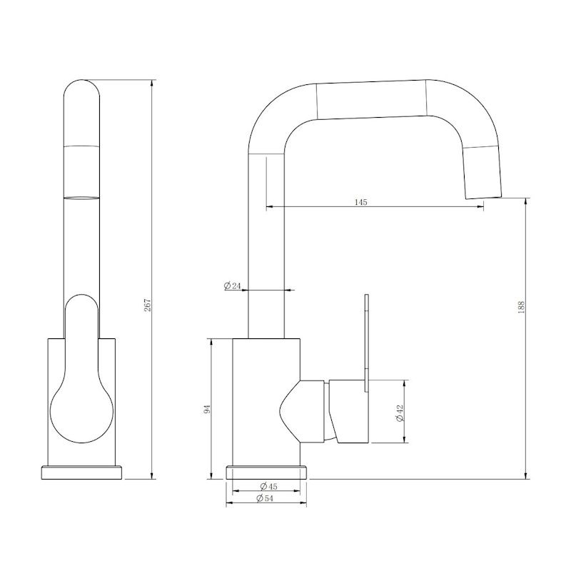 Смеситель для раковины Esko OL26MB, черный