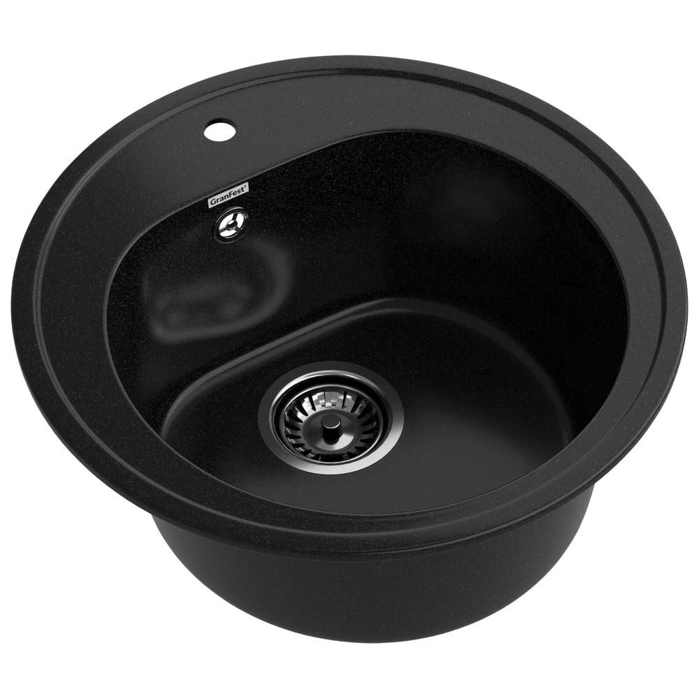 Кухонная мойка GranFest RONDO 510, черный, артикул R-510 черный