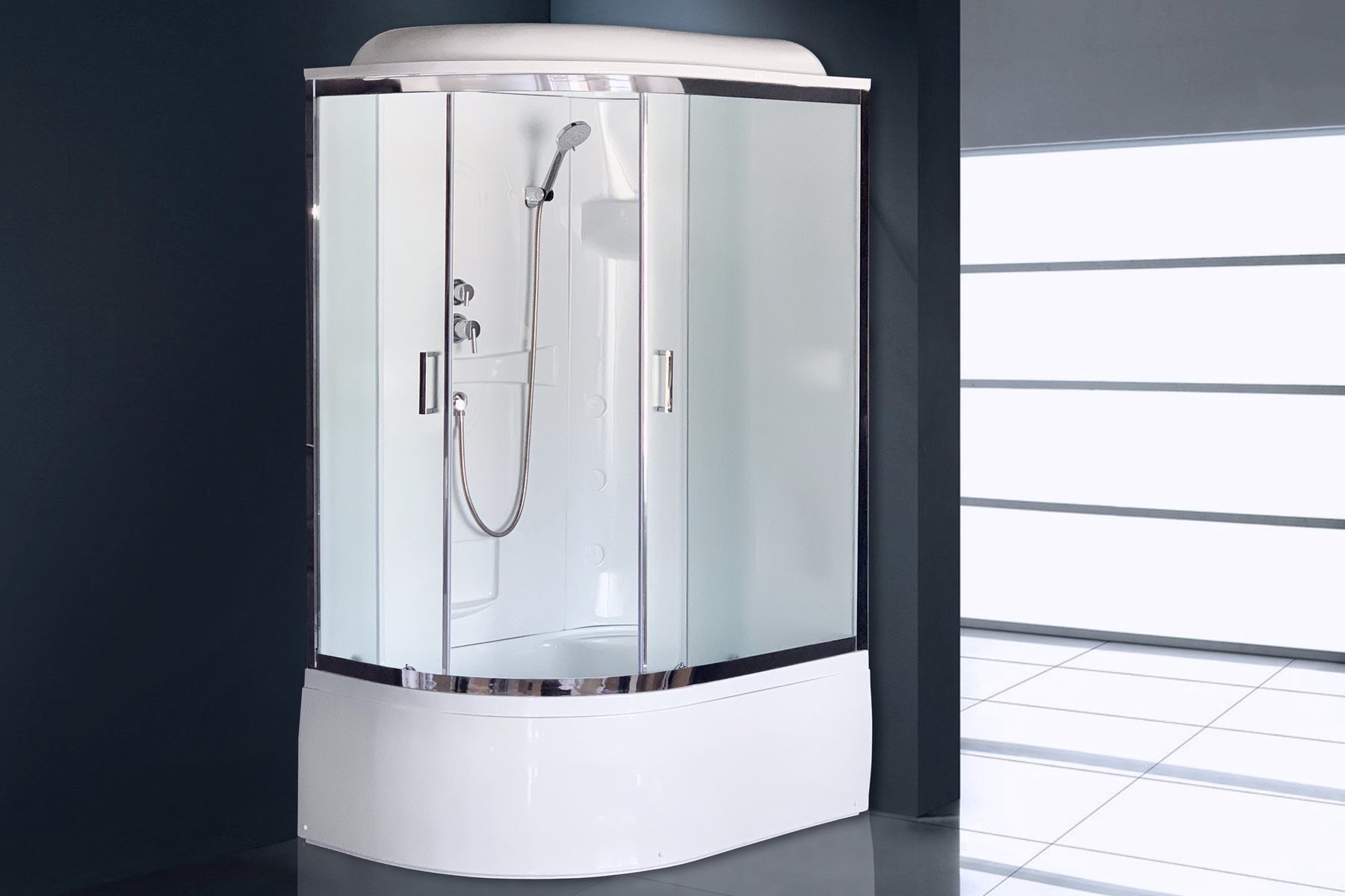 Душевая кабина Royal Bath RB 8120BK1-M-CH (матовое) правая Душевая кабина Royal Bath RB 8120BK1-M-CH (матовое) правая