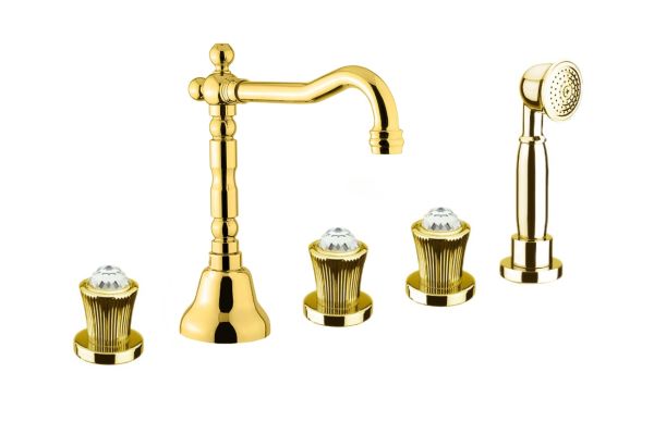 Смеситель на борт ванны Fiore VENERE SKY (SWAROVSKI®) 13OO0607, золото