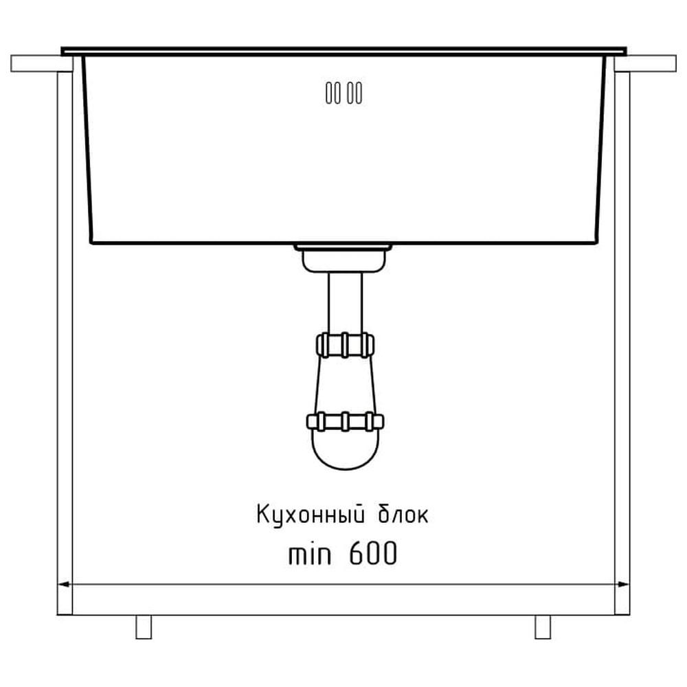 Кухонная мойка GranFest 5344, нержавеющая сталь, артикул 5344 нерж