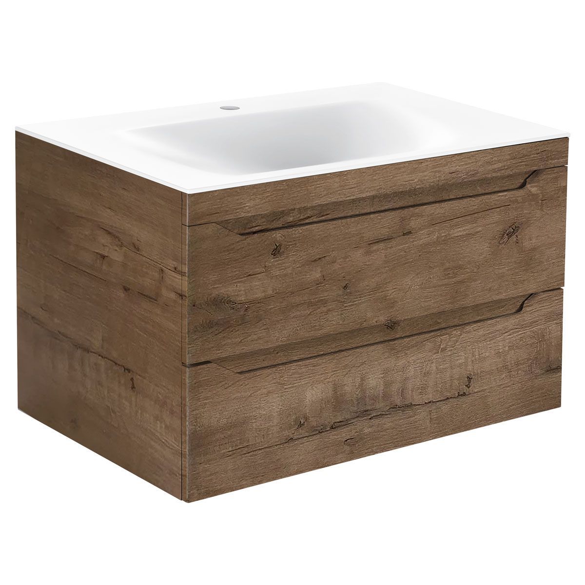 База под раковину Fine 800 подвесная, 2 выкатных ящика soft close, V.Oak