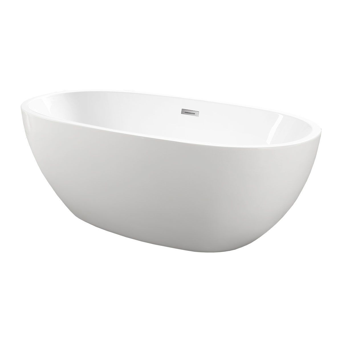 Ванна акриловая Vincea VBT-509, 1650*750*590, цвет белый, слив-перелив в комплекте, хром