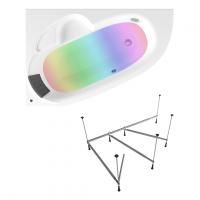 Комплект 4 в 1 Lavinia Boho Bell Pro S3-370215PL, акриловая ванна 150x100 см (левый разворот), усиленный каркас, мягкий подголовник, хромотерапия