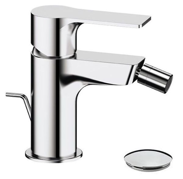 Daniel Reflex, однорычажный смеситель для биде с донным клапаном, цвет зачищенный никель