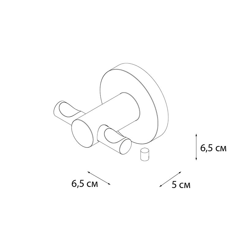 Двойной крючок для ванной FIXSEN HOTEL FX-31005C, хром, артикул FX-31005C