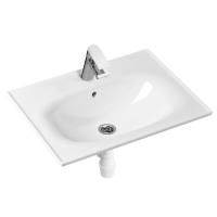 Комплект 3 в 1 Lavinia Boho Bathroom Sink 21510306, врезная фарфоровая раковина 60 см, смеситель, пластиковый сифон